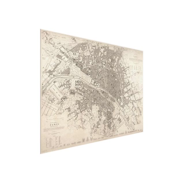 Paryż obraz Mapa miasta w stylu vintage Paryż