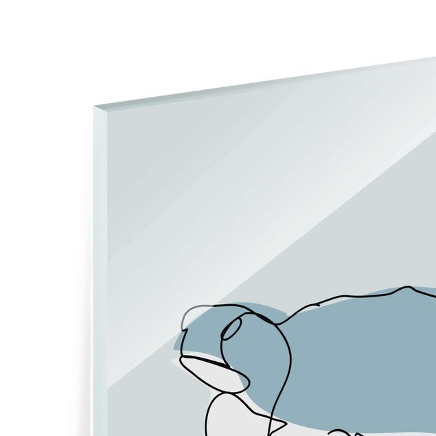 Obraz niebieski Line Art żółwia