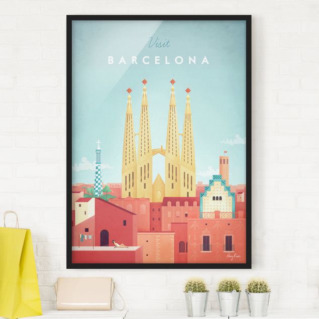 Plakat w ramie - Plakat podróżniczy - Barcelona
