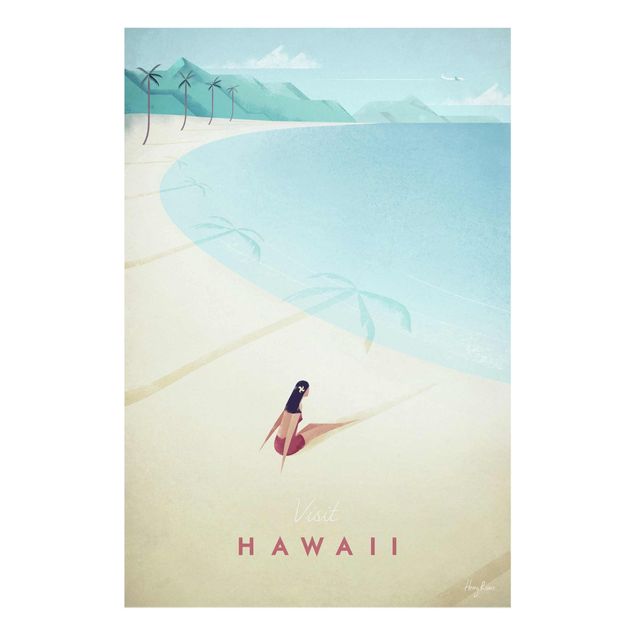 Obrazy na szkle plaża Plakat podróżniczy - Hawaje