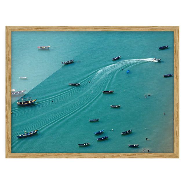 Obrazy w ramie plaża Anchoring łodzi rybackich