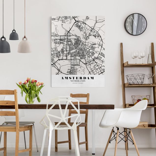 Obrazy nowoczesny Mapa miasta Amsterdam - Klasyczna