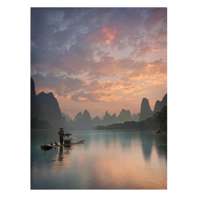 Obrazy krajobraz Wschód słońca nad rzeką Chińską