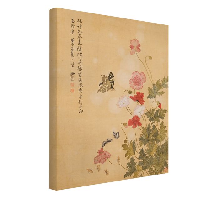 Nowoczesne obrazy do salonu Yuanyu Ma - Maki i motyle