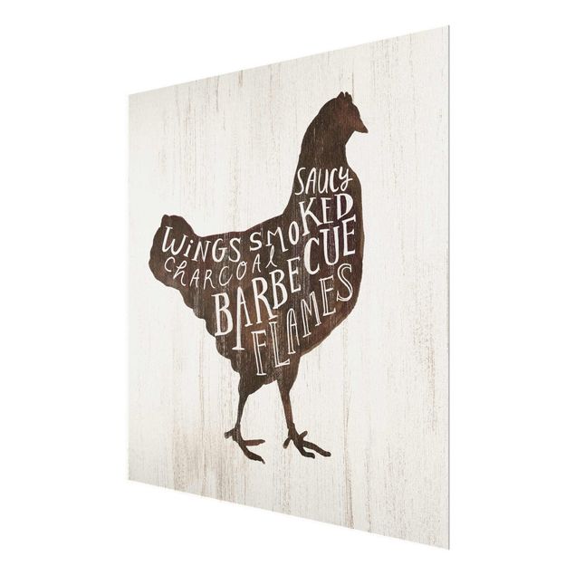 Obraz brązowy Gospodarstwo BBQ - kurczak