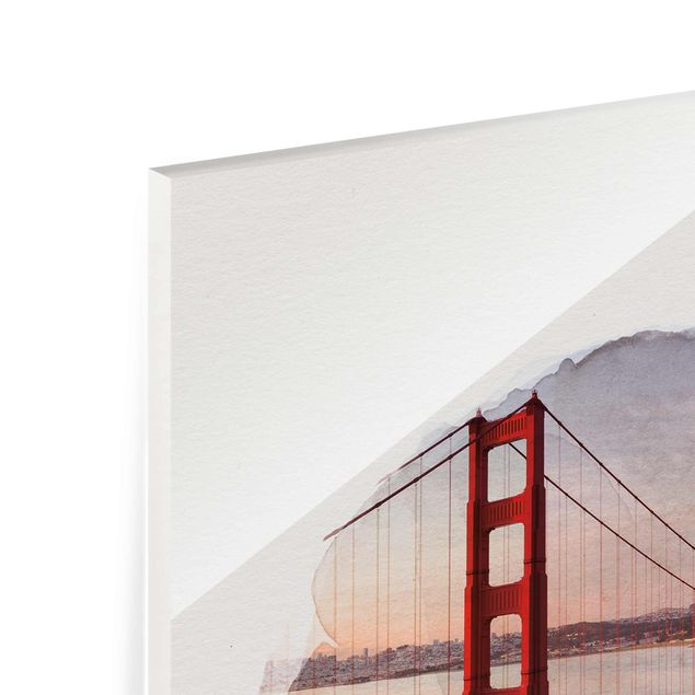 Obrazy nowoczesne Akwarele - Most Złotoen Gate w San Francisco