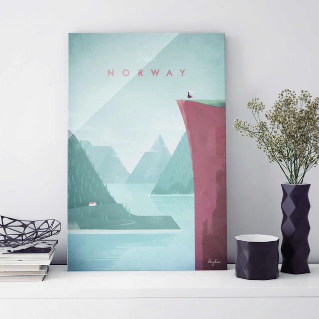 Obrazy na szkle architektura i horyzont Plakat podróżniczy - Norwegia