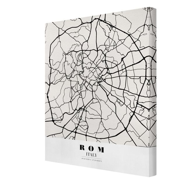 Czarno białe obrazki City Map Rome - Klasyczna