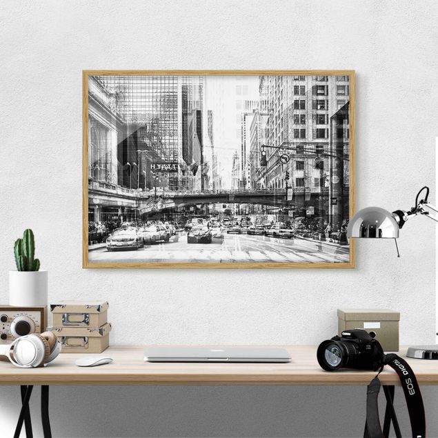 Obrazy w ramie do korytarzu NYC Urban czarno-biały