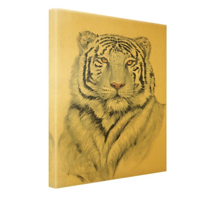 Obrazy drukowane na płótnie Portret białego tygrysa II