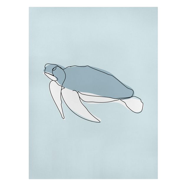 Obrazy z rybami Line Art żółwia