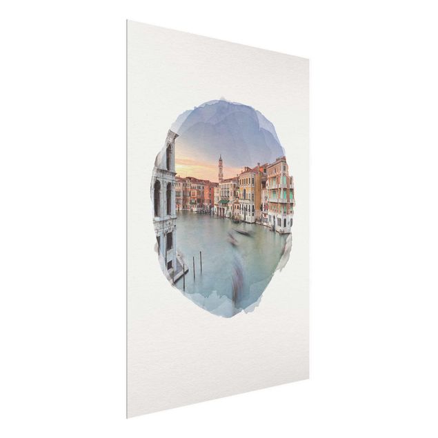 Obrazy do salonu nowoczesne Akwarele - Grand Canal View from the Rialto Bridge Wenecja