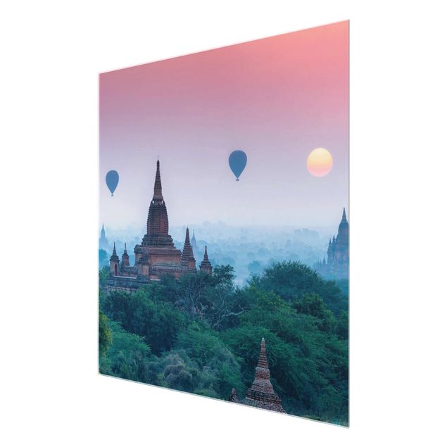 Obrazy nowoczesne Balony na ogrzane powietrze nad kompleksem świątynnym