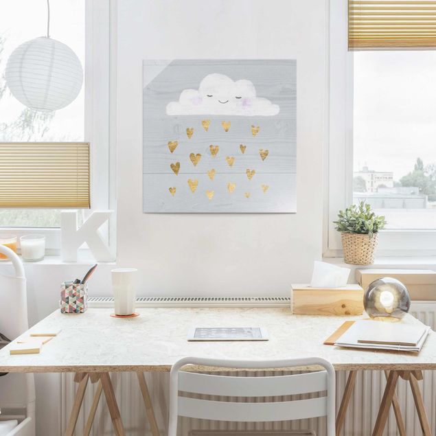 Obrazy nowoczesne Chmura o złotych sercach