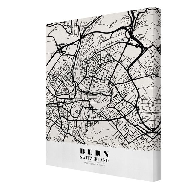 Obrazy mapy Mapa miasta Berno - Klasyczna