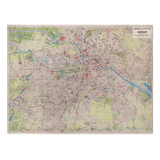 Obraz vintage Mapa miasta w stylu vintage Berlin