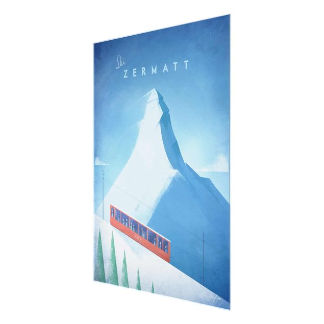 Obrazy na szkle krajobraz Plakat podróżniczy - Zermatt