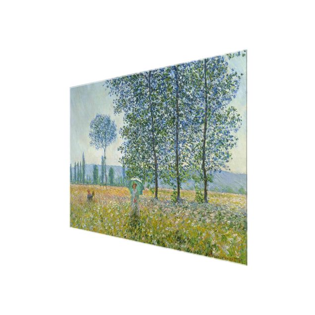 Obrazy na szkle krajobraz Claude Monet - Pola na wiosnę