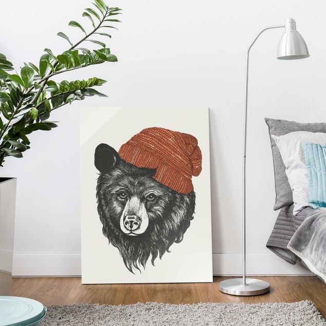 Dekoracja do kuchni Ilustracja Niedźwiedź z czerwoną czapką Rysunek