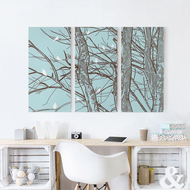 Obrazy do salonu Drzewa zimowe