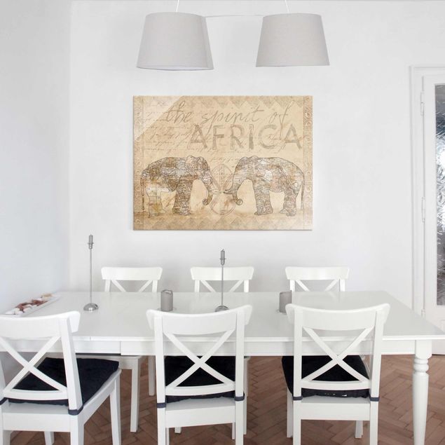 Obrazy słoń Kolaż w stylu vintage - Duch Afryki
