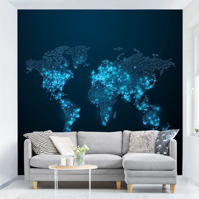 Tapeta mapa świata Połączony świat Mapa świata