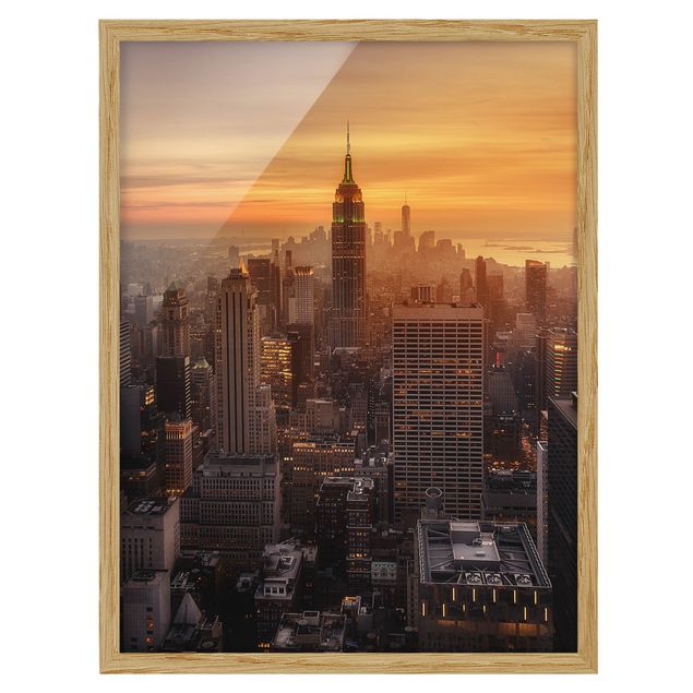 Obrazy w ramie do łazienki Manhattan Skyline Wieczorny nastrój