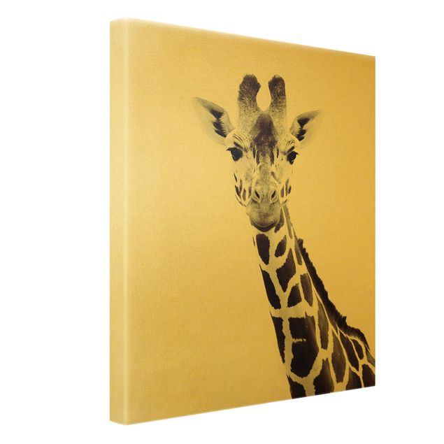 Obrazy na płótnie zwierzęta Portret żyrafy w czerni i bieli