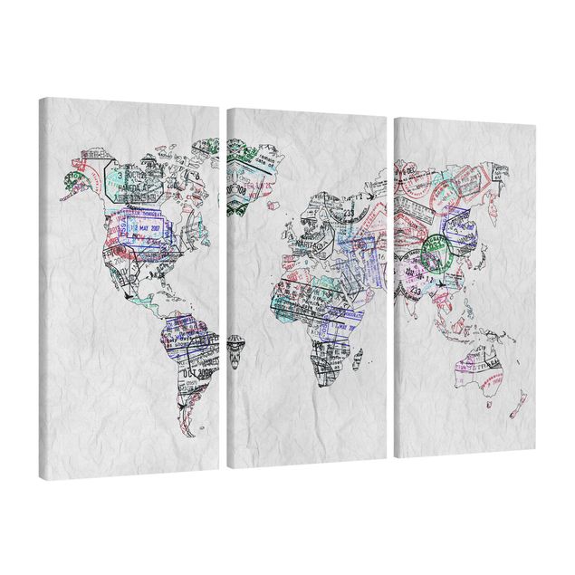 Obrazy powiedzenia Mapa świata z pieczątką paszportową