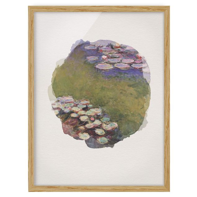 Obrazy w ramie krajobraz Akwarele - Claude Monet - Lilie wodne