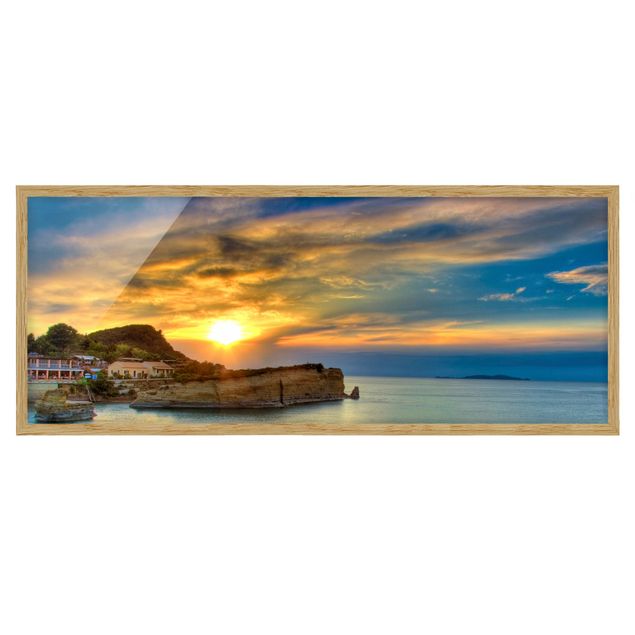 Obrazy w ramie do korytarzu Zachód słońca na Korfu