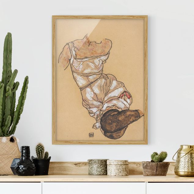 Dekoracja do kuchni Egon Schiele - Kobiecy tors w bieliźnie