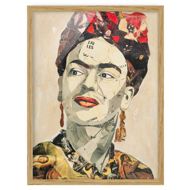 Obrazy w ramie do łazienki Frida Kahlo - kolaż Nr 2