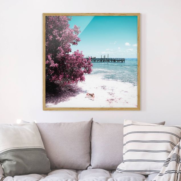 Obrazy w ramie artystyczne Paradise Beach Isla Mujeres