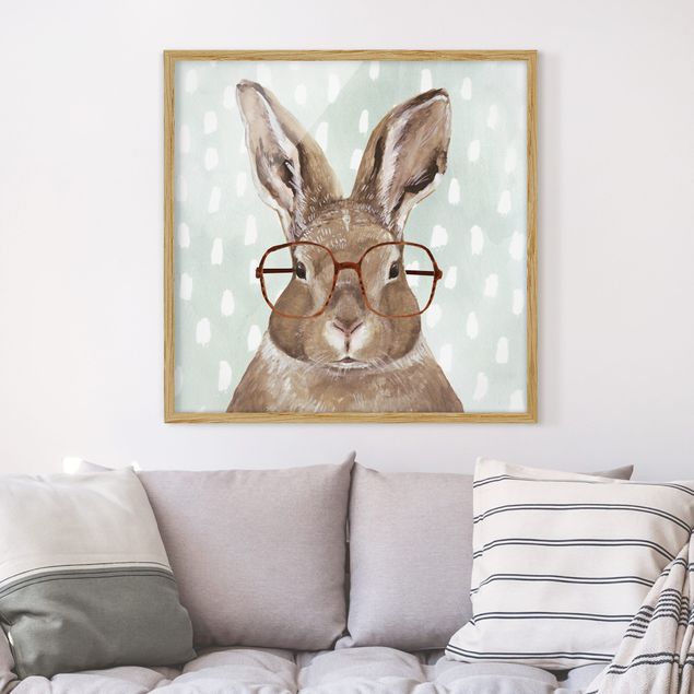 Obrazy w ramie dla dzieci Brillowane zwierzęta - królik