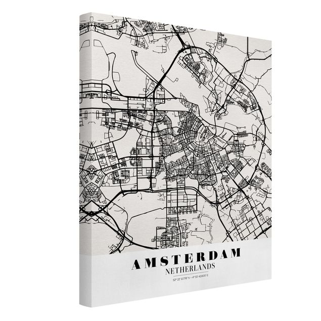 Obrazy powiedzenia Mapa miasta Amsterdam - Klasyczna