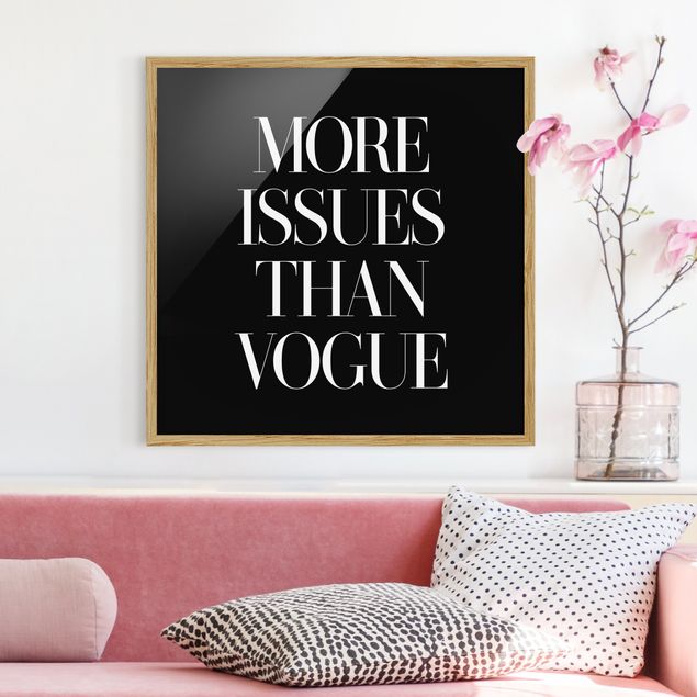 Obrazy w ramie do korytarzu Więcej problemów niż Vogue