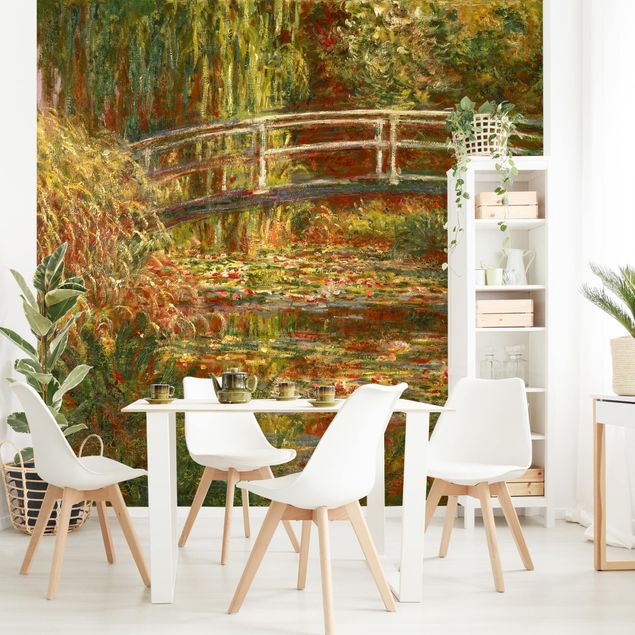 Dekoracja do kuchni Claude Monet - Staw z liliami wodnymi i japoński mostek (Harmonia w różu)