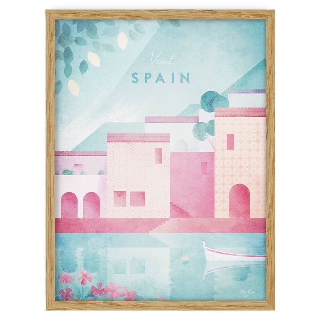 Obrazy w ramie do łazienki Plakat podróżniczy - Hiszpania