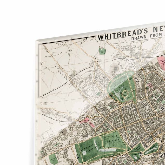Obrazy retro Mapa miasta w stylu vintage Londyn