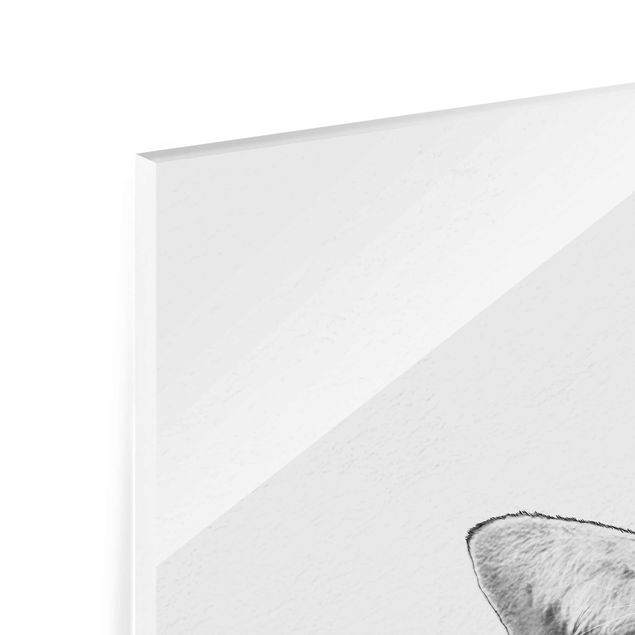 Obrazy na szkle artyści Ilustracja kota Rysunek czarno-biały