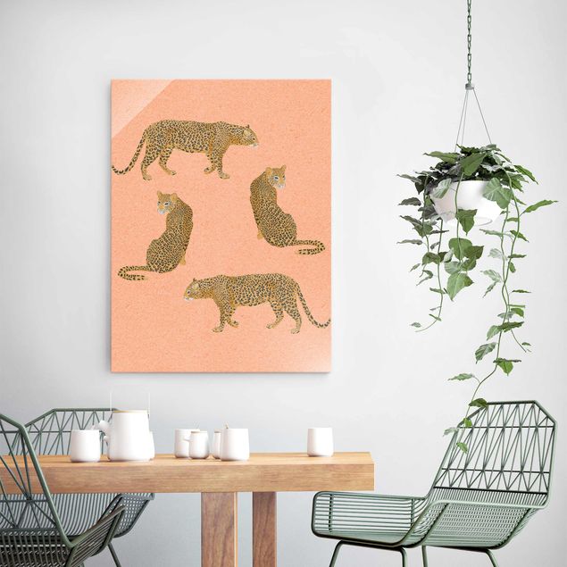 Dekoracja do kuchni Ilustracja Leopard Różowe malarstwo