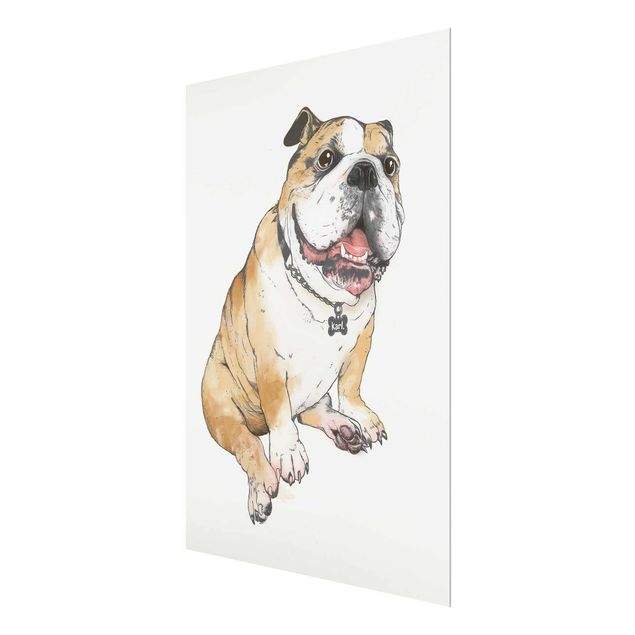 Obrazy do salonu nowoczesne ilustracja pies buldog obraz