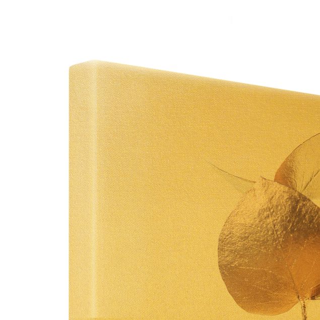Złoty obraz na płótnie - Gałązka eukaliptusa złocistego