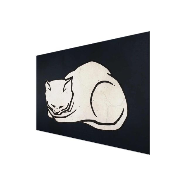 Obrazy nowoczesne Ilustracja przedstawiająca śpiącego kota