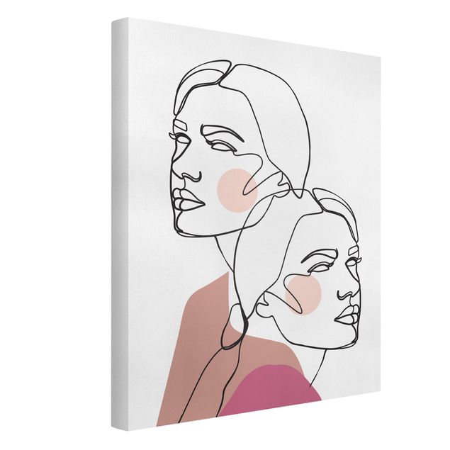 Obrazy portret Linia Art Kobiety portret policzki różowy