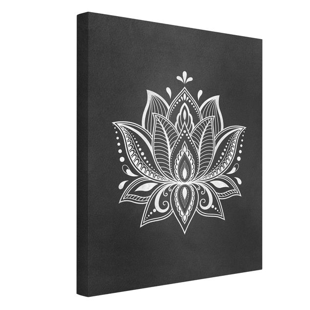 Obrazy nowoczesne Lotus Ilustracja biała czarna