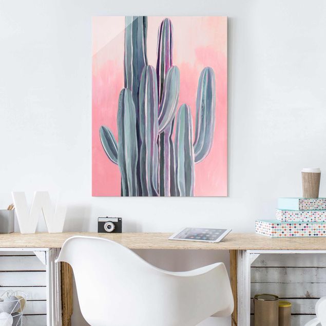 Obrazy nowoczesny Kaktus na różowo II