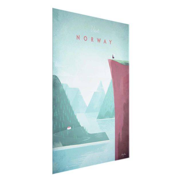 Obrazy na szkle góra Plakat podróżniczy - Norwegia