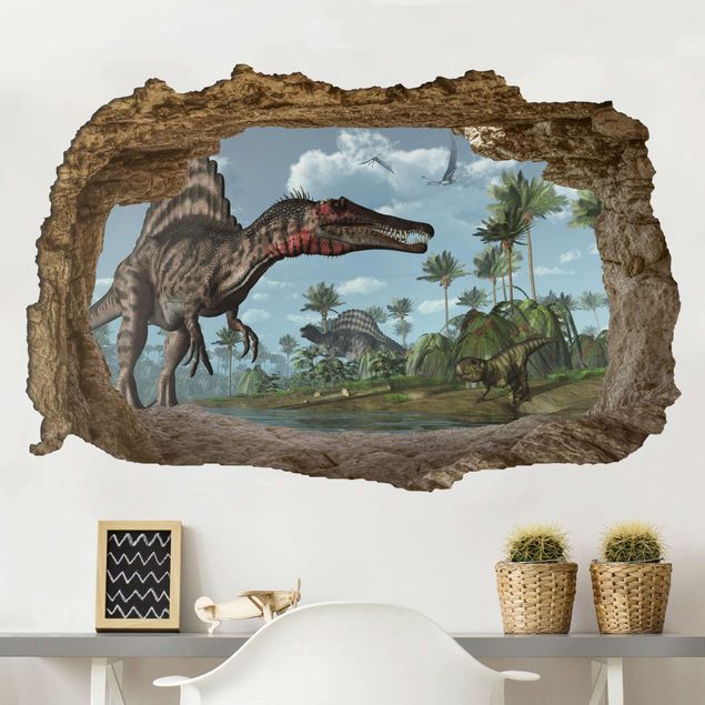 Naklejki na ścianę dinozaury Krajobraz dinozaurów